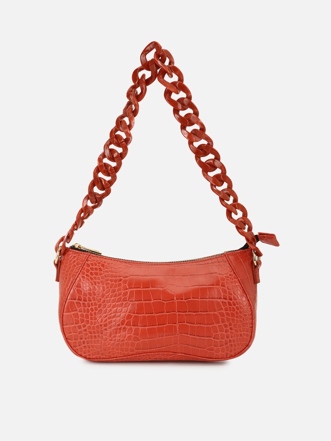 

FOREVER 21 Brown Textured PU Structured Shoulder Bag