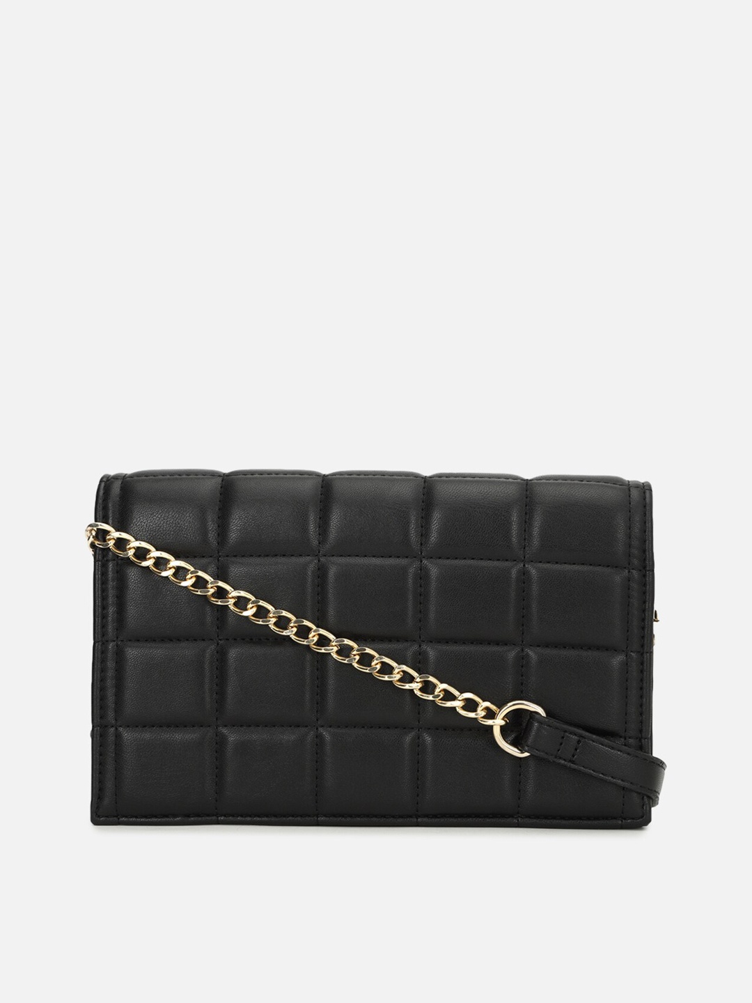 

FOREVER 21 Black Quilted Structured Sling Bag