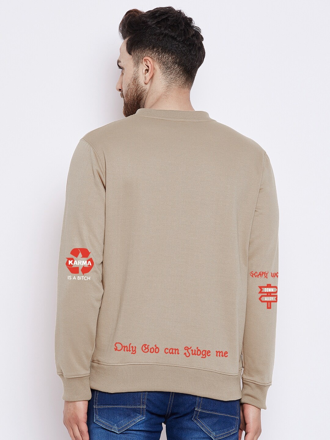 

FRENCH FLEXIOUS Men Beige Sweatshirt