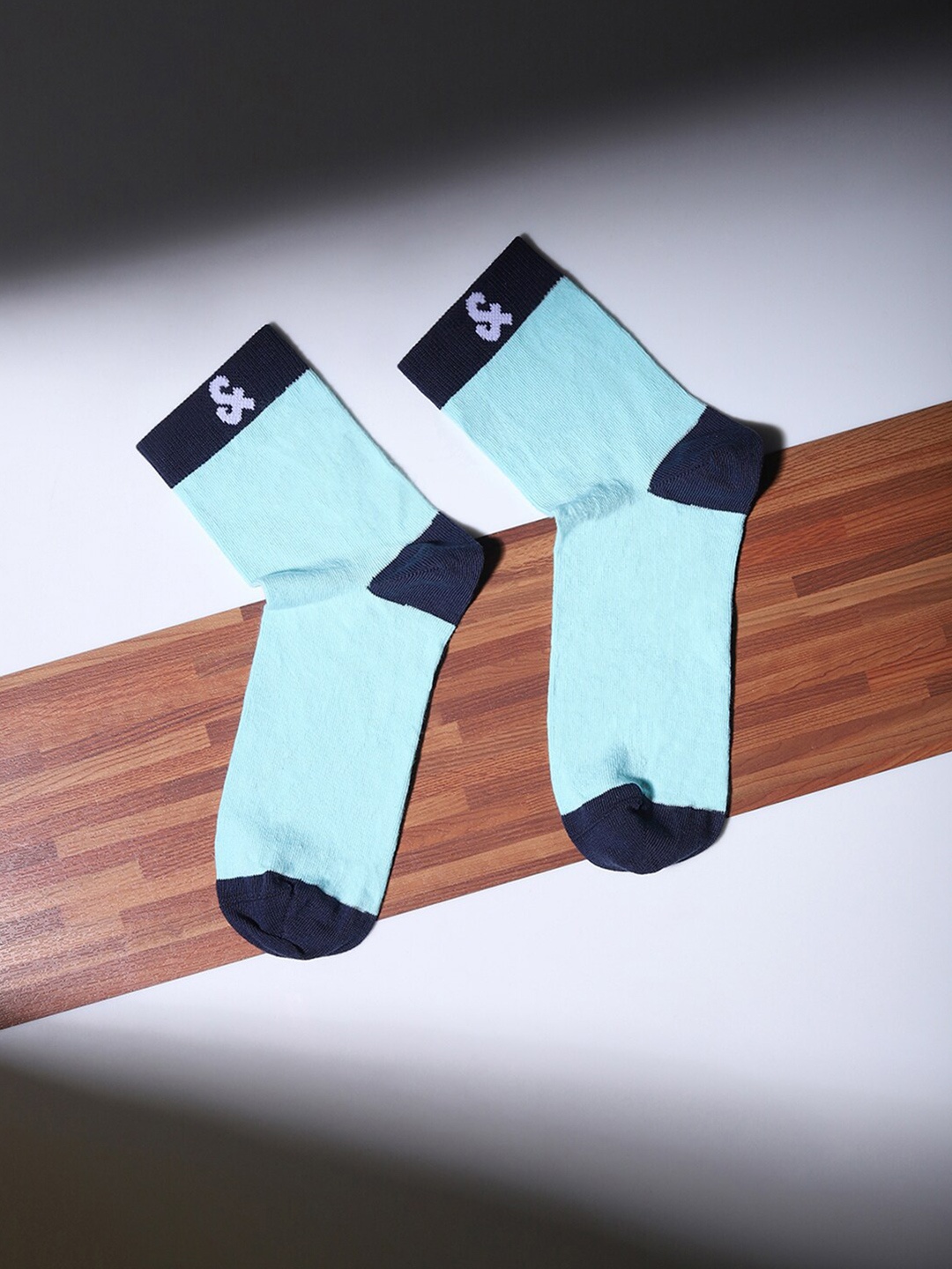 

Jack & Jones Men Blue & Black Solid Above Ankle-Length Cotton Socks