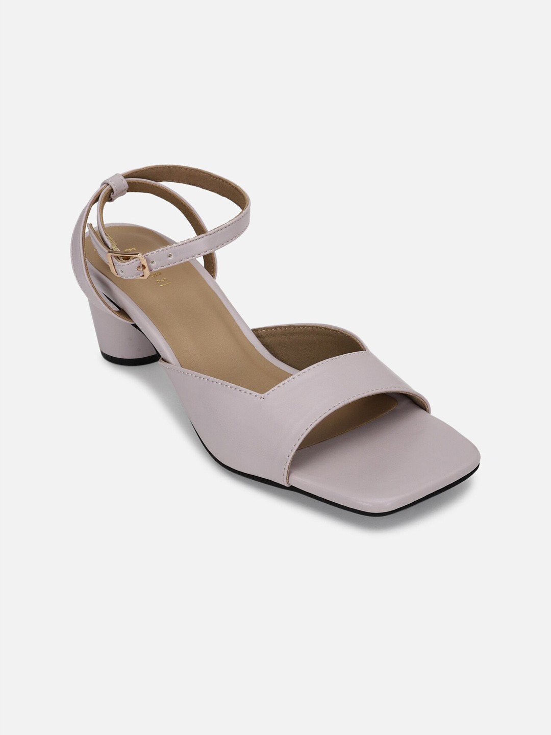 

FOREVER 21 Purple PU Block Sandals with Buckles