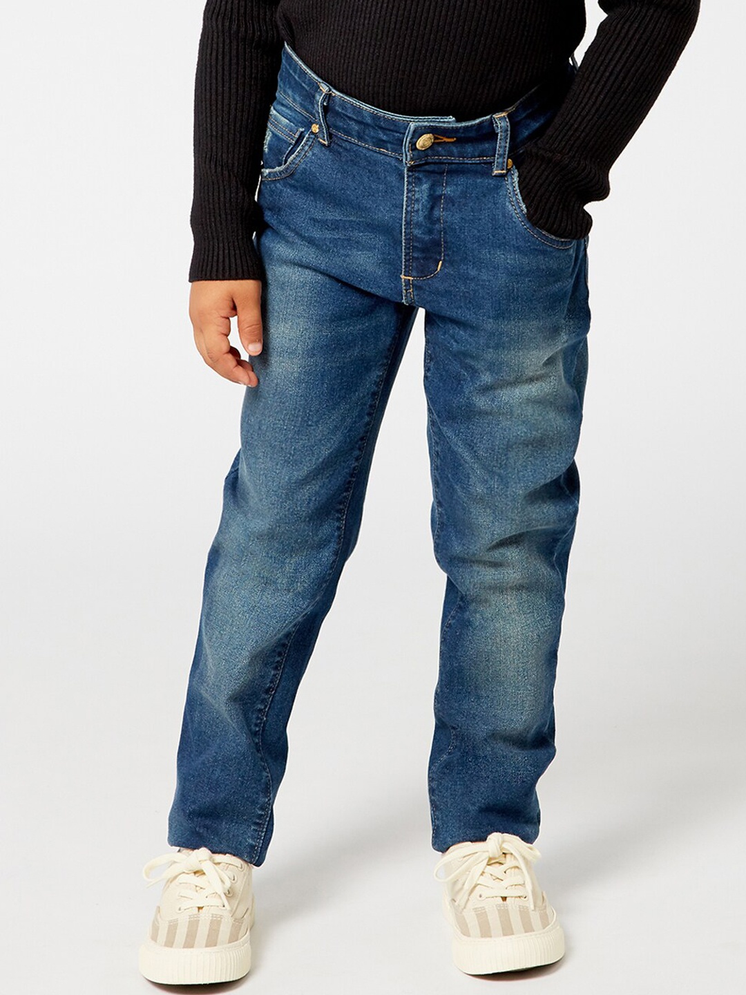 

One Friday Boys Blue Low Distress Heavy Fade Jeans