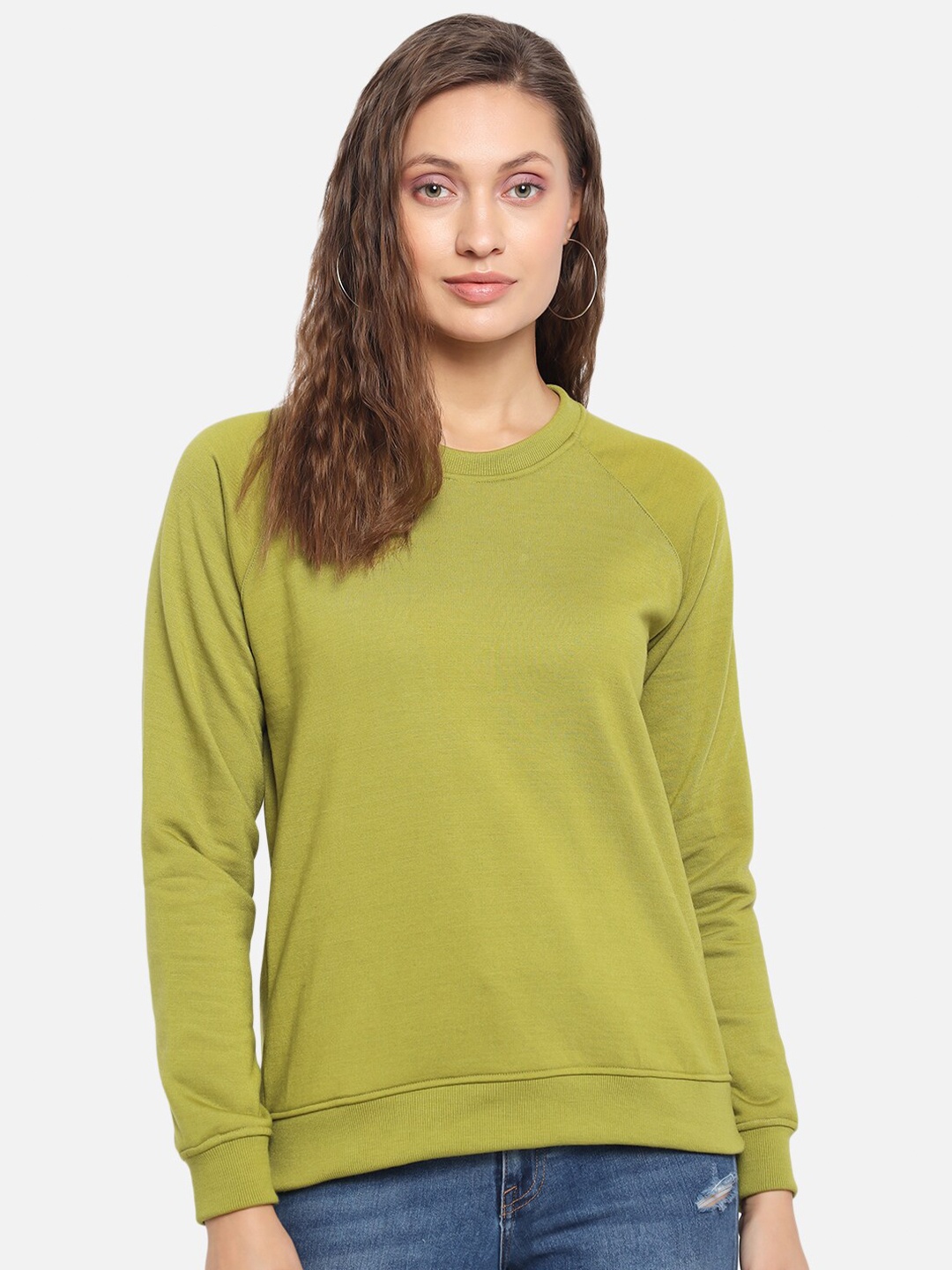 

Trend Arrest Women Green Cotton Pullover Sweatshirt