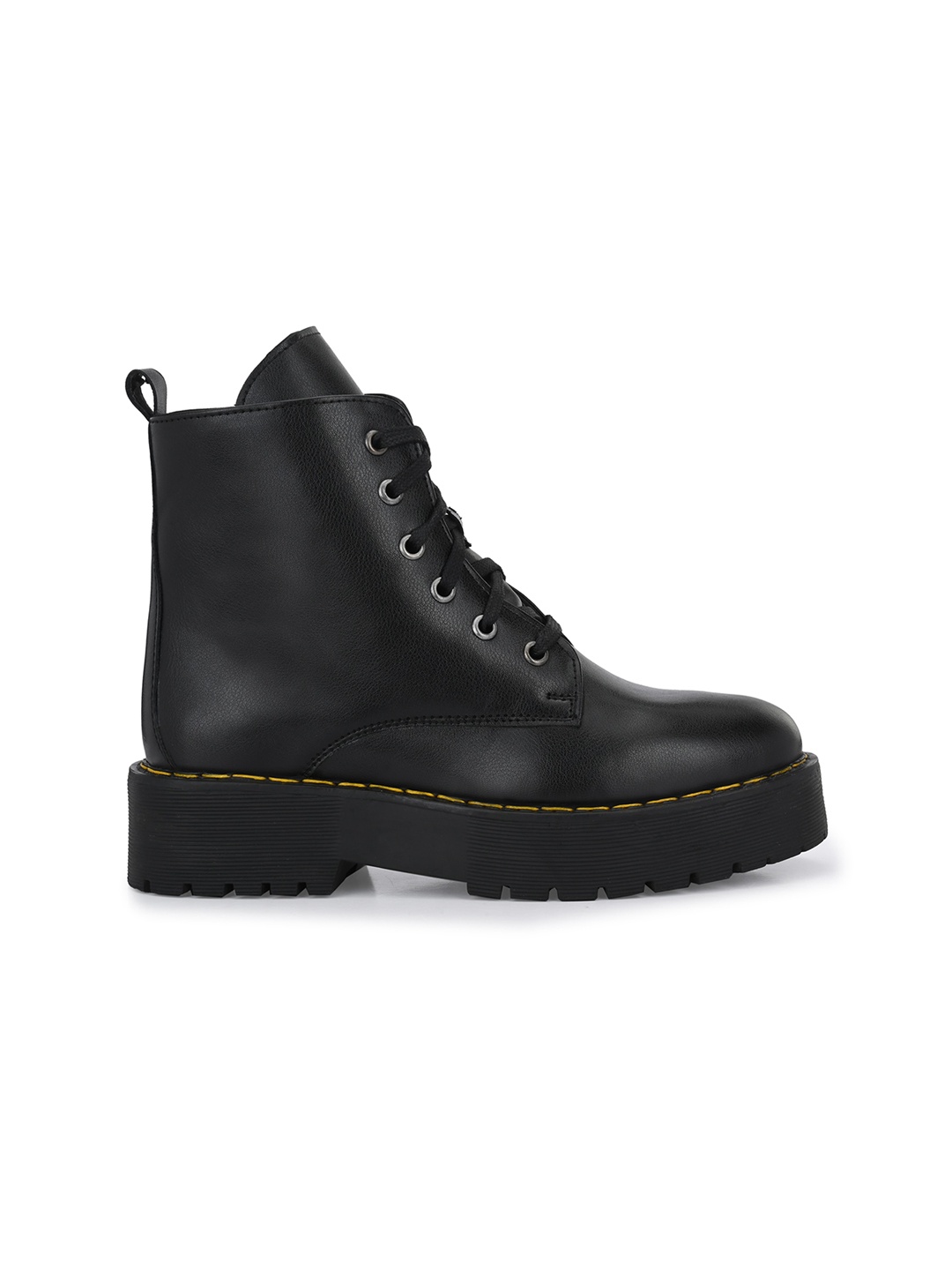 

Delize Women Black Solid High Ankle Boots