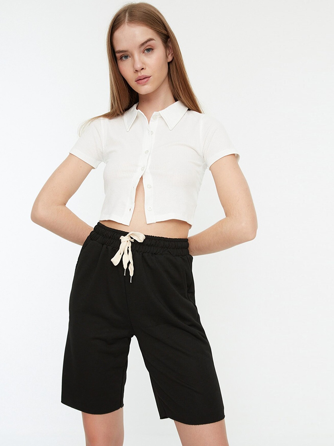 

Trendyol Women Black Cotton Shorts
