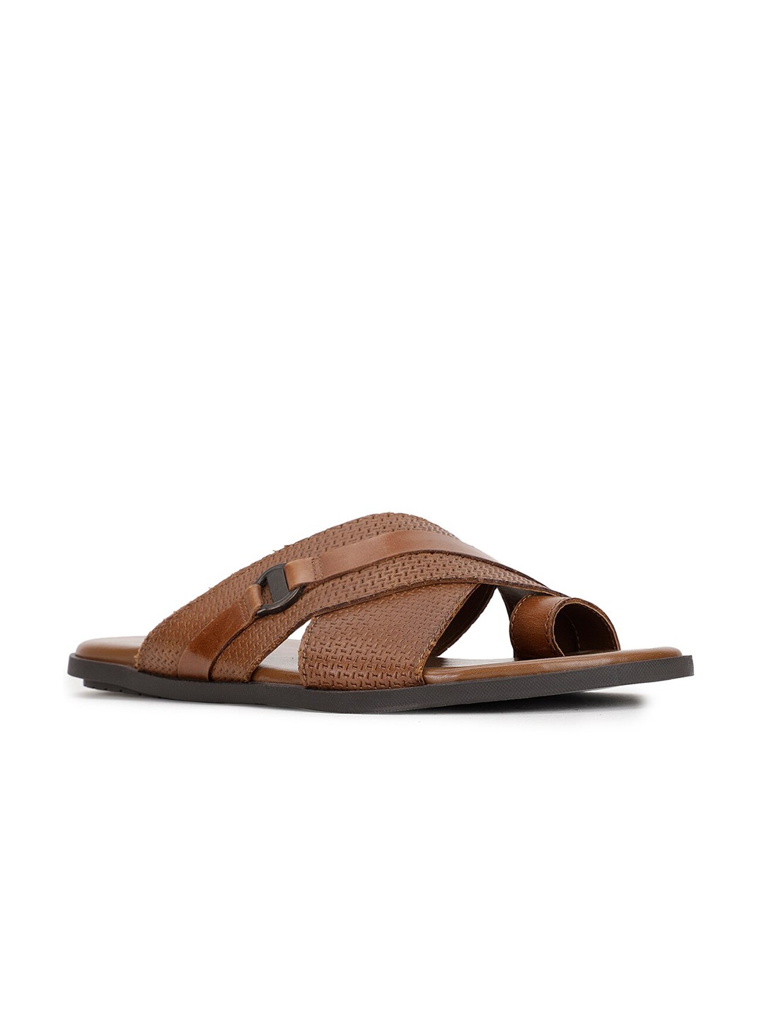 

Bata Men Brown Leather Comfort Sandals