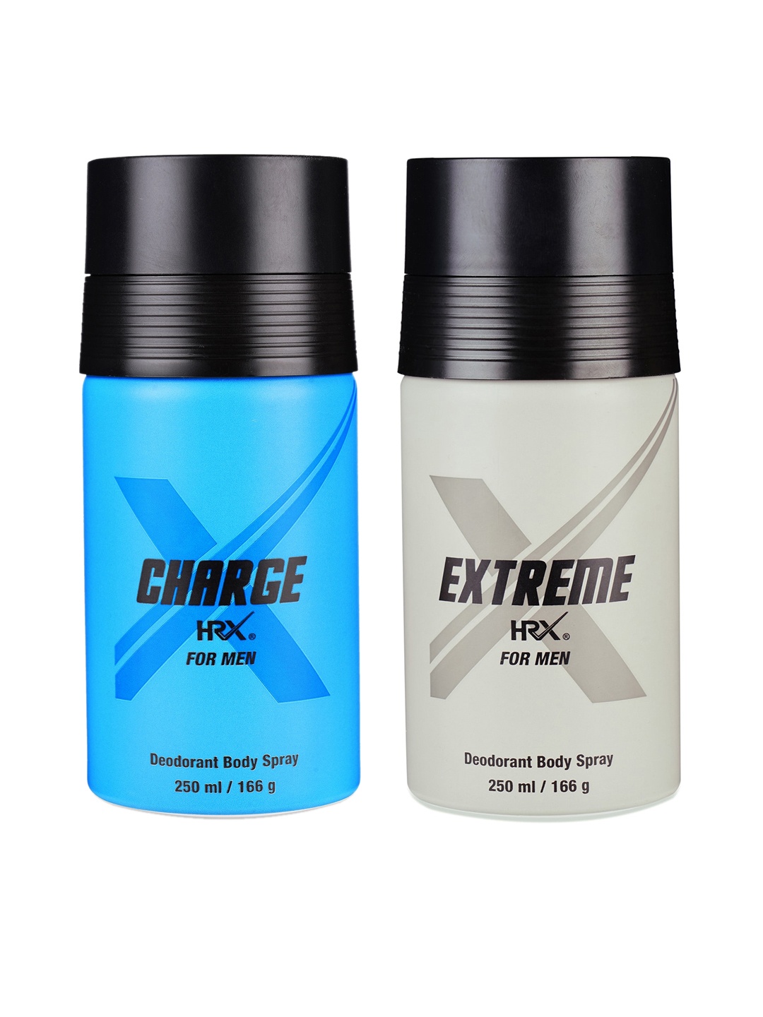 

HRX Men Set of Charge & Extreme Deodorants - 250 ml each, Blue