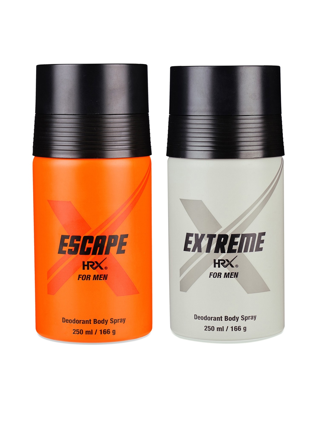 

HRX Men Set of 2 Deodorants - Escape + Extreme - 250ml each, Orange