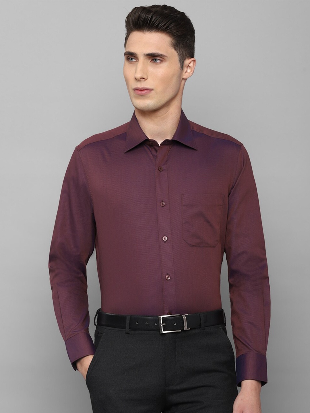 

Louis Philippe Men Maroon Slim Fit Cotton Formal Shirt