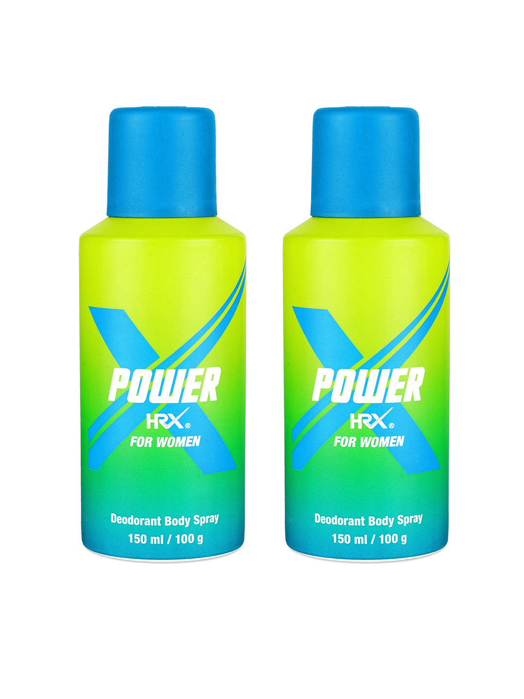 

HRX Women Set of 2 Power Deodorants - 150 ml Each, Lime green