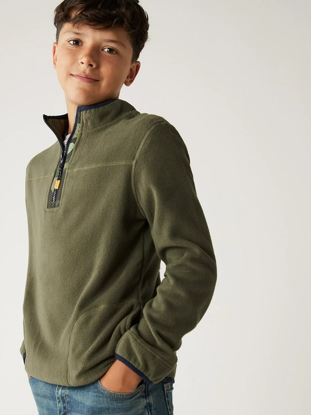 

Marks & Spencer Boys Khaki Pullover Sweatshirt