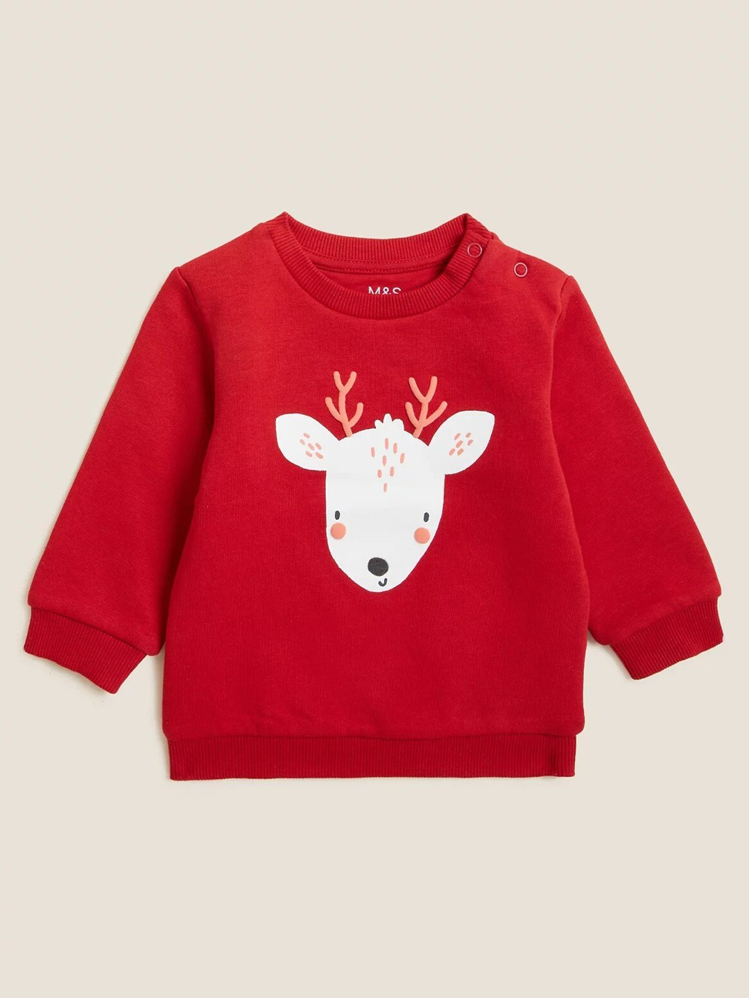 

Marks & Spencer Girls Red Printed Cotton Sweatshirt
