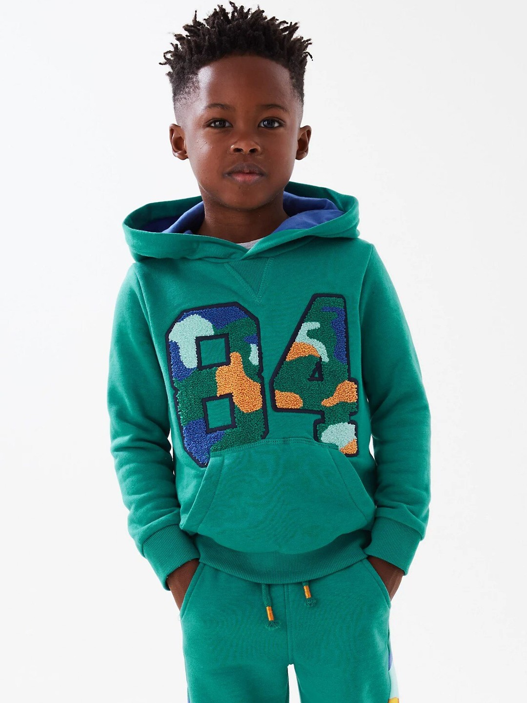 

Marks & Spencer Boys Green Printed Hooded Sweatshirt