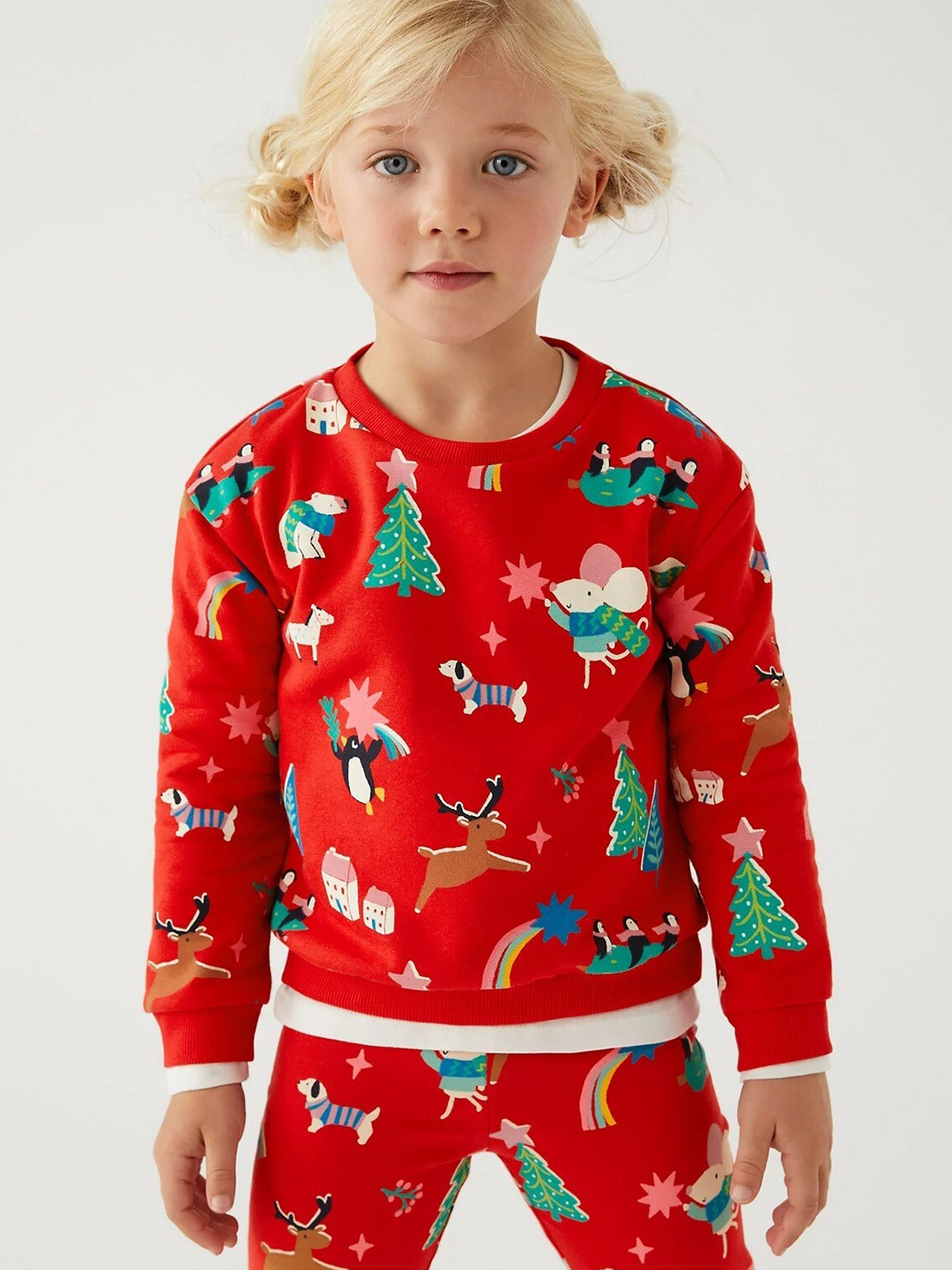 

Marks & Spencer Girls Red Printed Sweatshirt