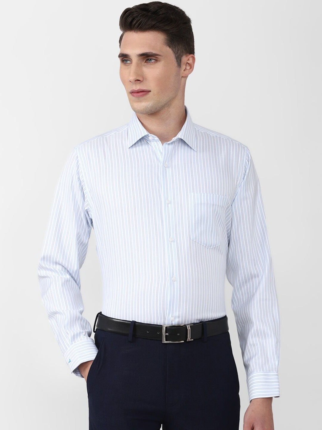 

Van Heusen Men White Striped Formal Shirt