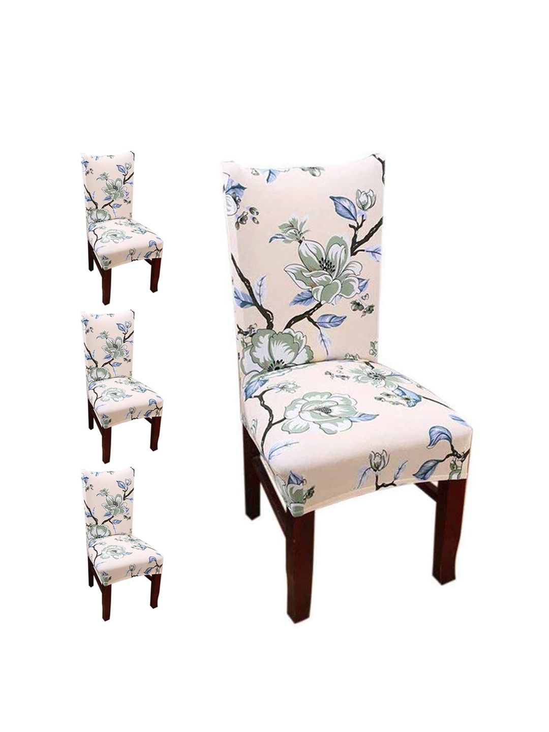 

Styleys Set Of 4 Beige Printed Chair Covers