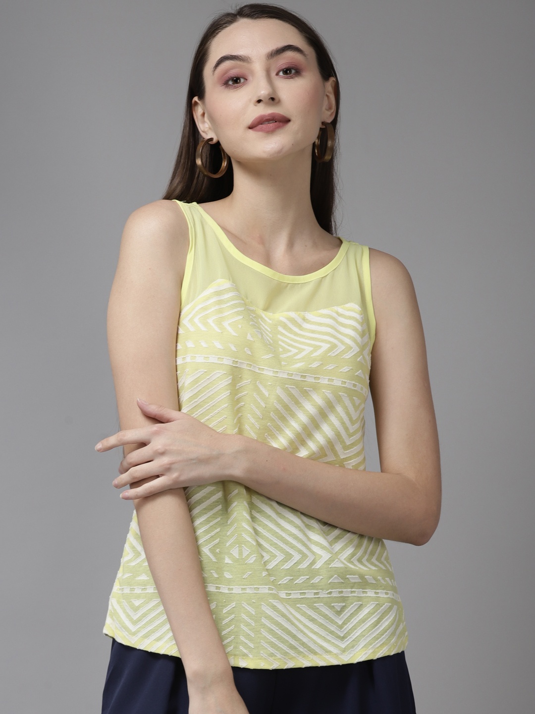 

Aarika Women Lime Green Printed Top