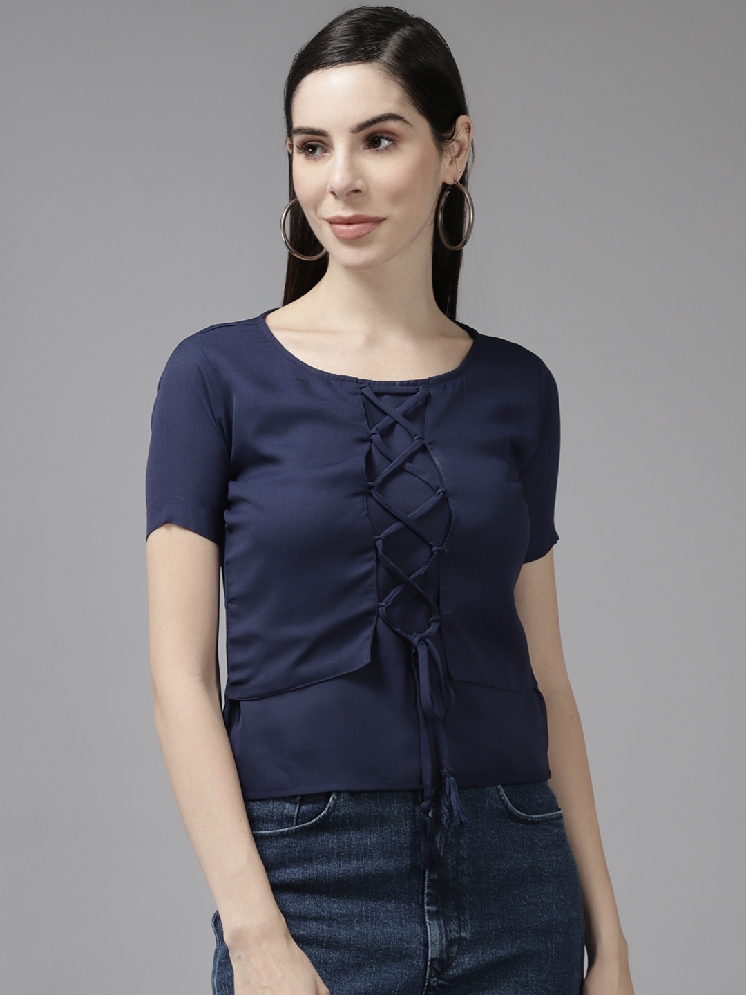 

Aarika Women Blue Solid Top