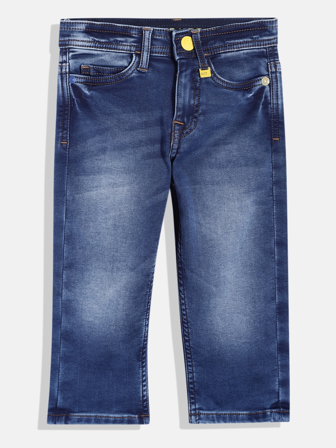 

Allen Solly Junior Boys Slim Fit Heavy Fade Stretchable Jeans, Blue