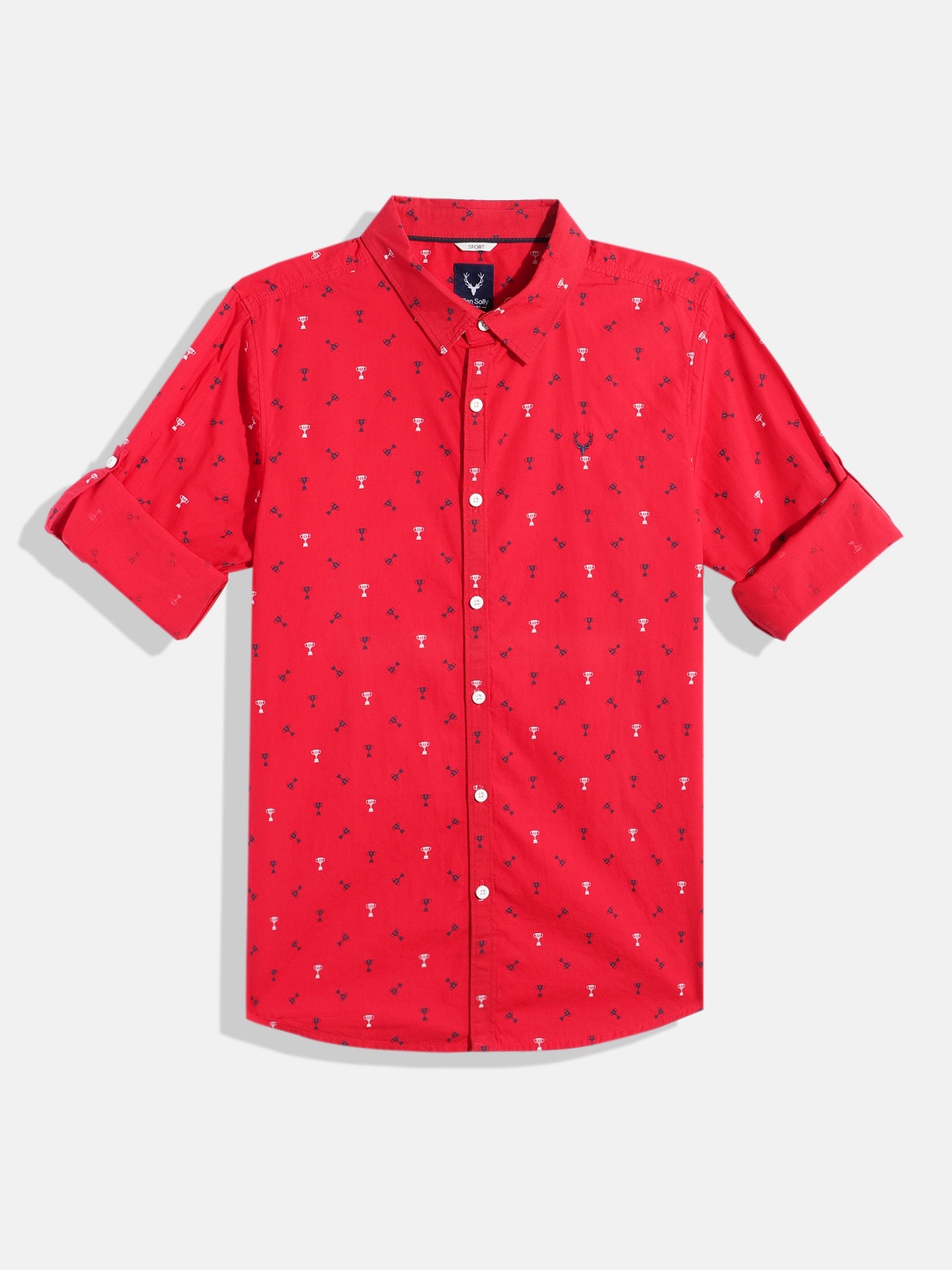 

Allen Solly Junior Boys Sport Micro Ditsy Printed Casual Shirt, Red