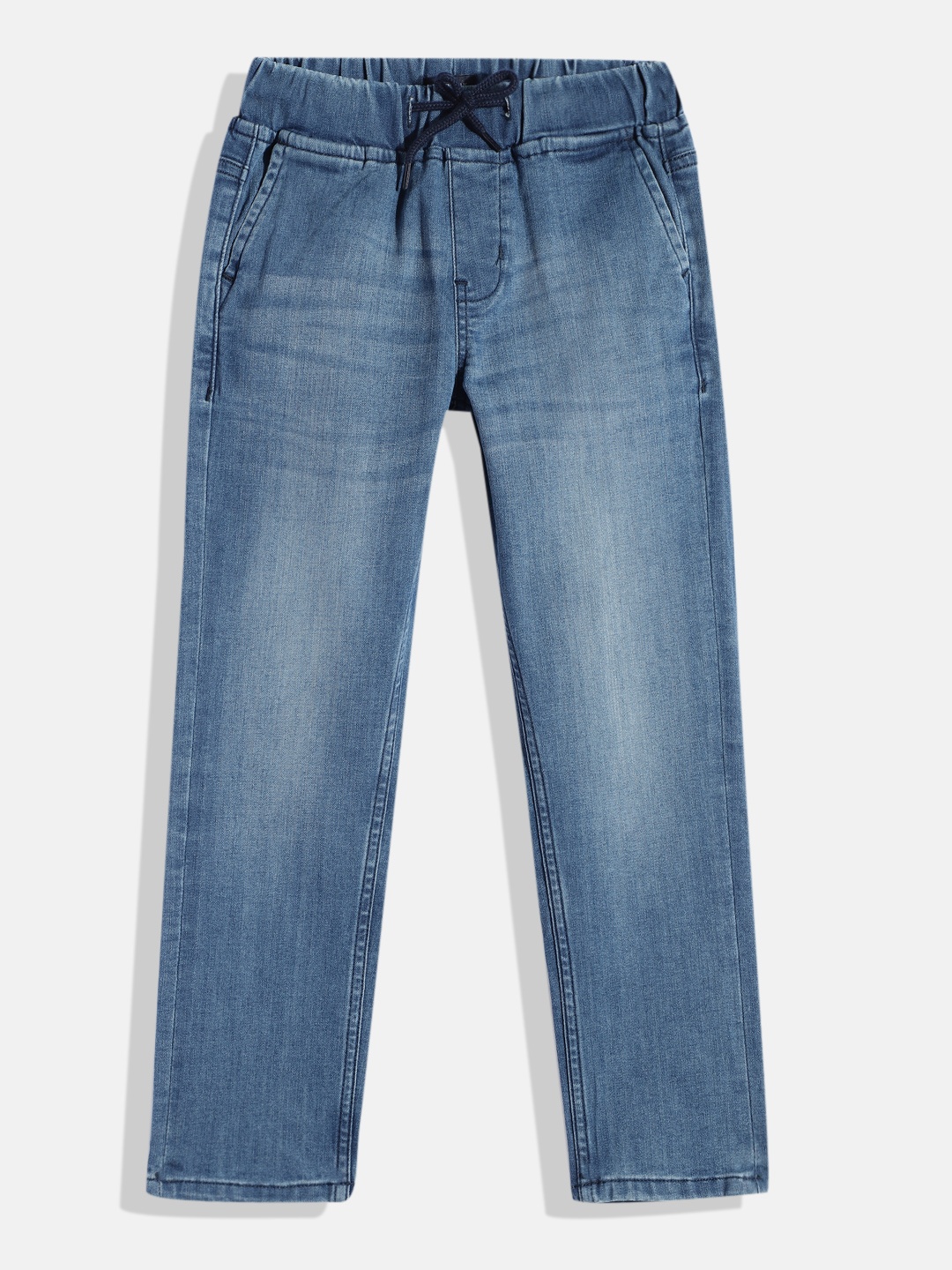 

Allen Solly Junior Boys Jogger Heavy Fade Stretchable Jeans, Navy blue