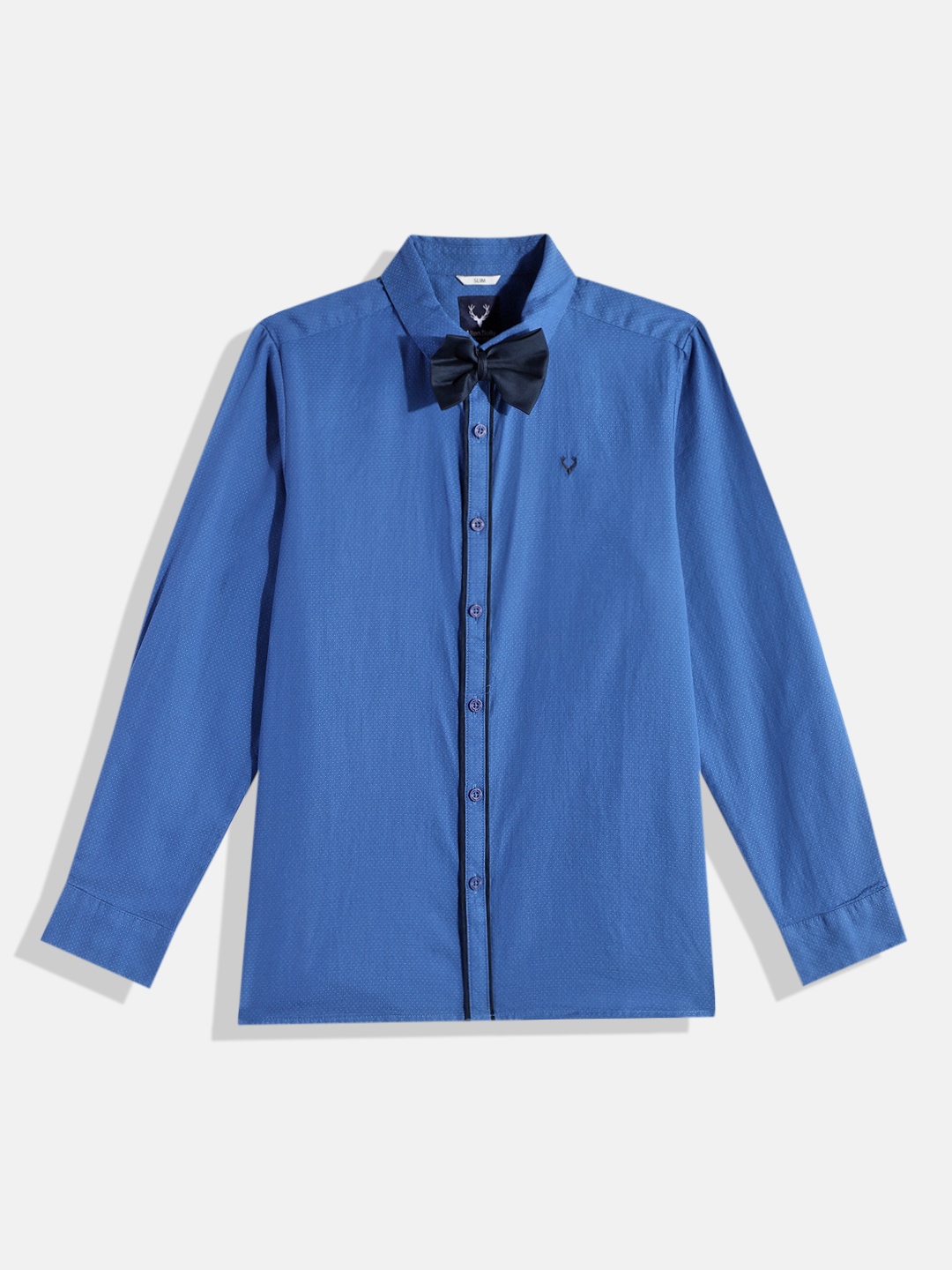 

Allen Solly Junior Boys Slim Fit Pure Cotton Casual Shirt With Bow Tie, Blue