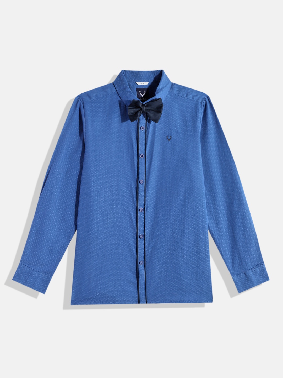 

Allen Solly Junior Boys Slim Fit Pure Cotton Casual Shirt With Bow Tie, Blue