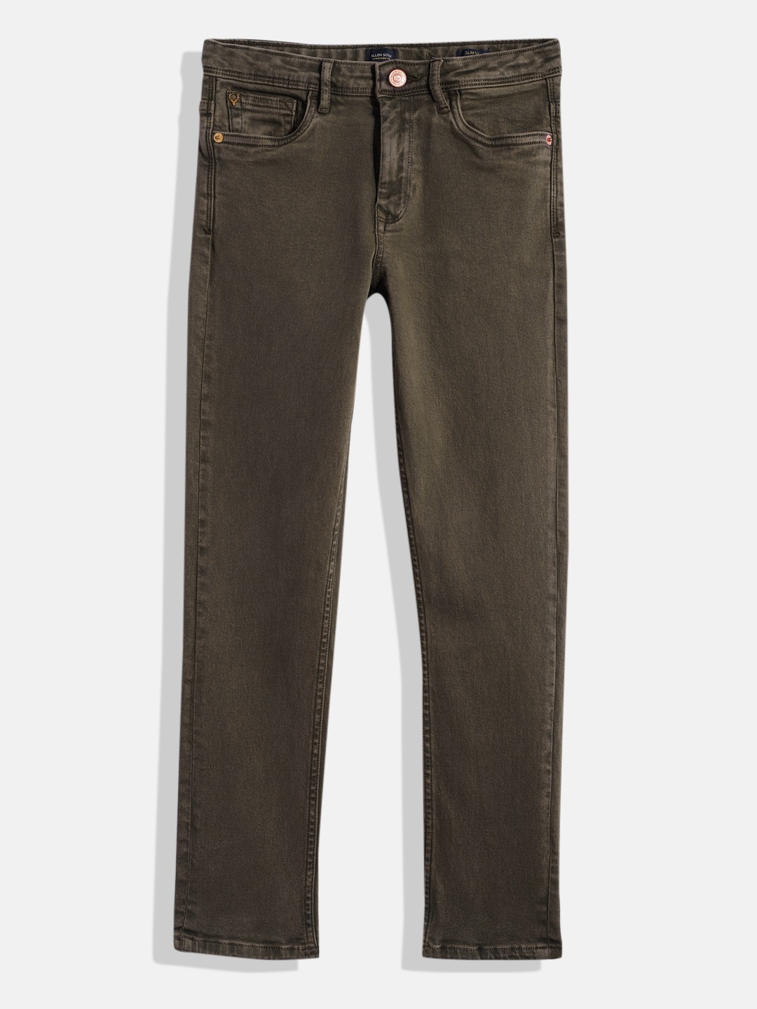 

Allen Solly Junior Boys Slim Fit Clean Look Stretchable Jeans, Brown
