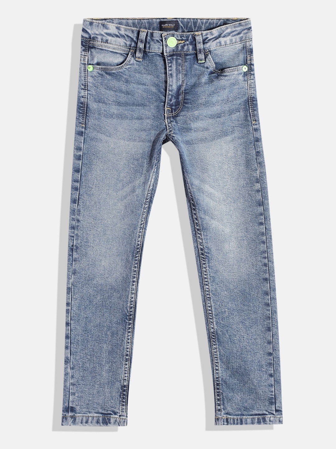 

Allen Solly Junior Boys Skinny Fit Heavy Fade Stretchable Jeans, Blue