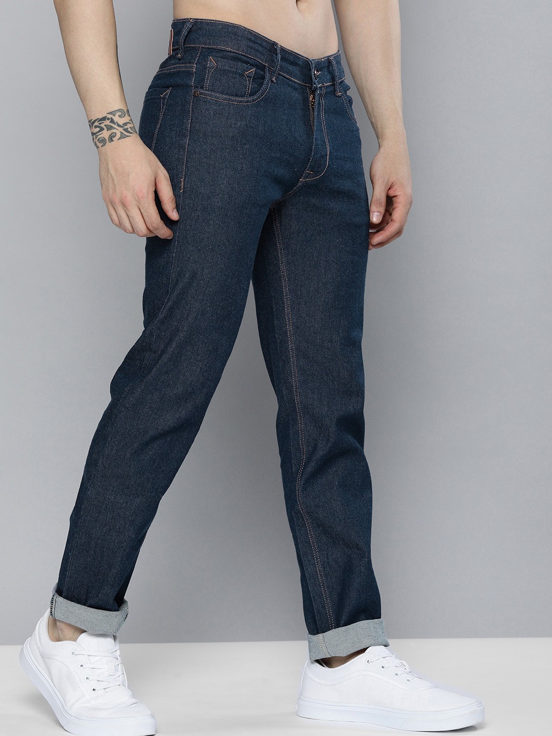 

HERE&NOW Men Slim Fit Stretchable Jeans, Navy blue