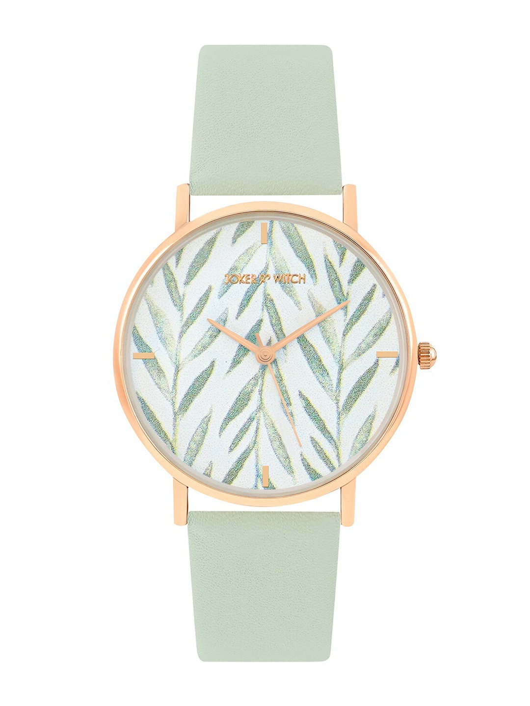 

JOKER & WITCH Women White Printed Dial & Green Straps Analogue Watch-AMWW595-Green