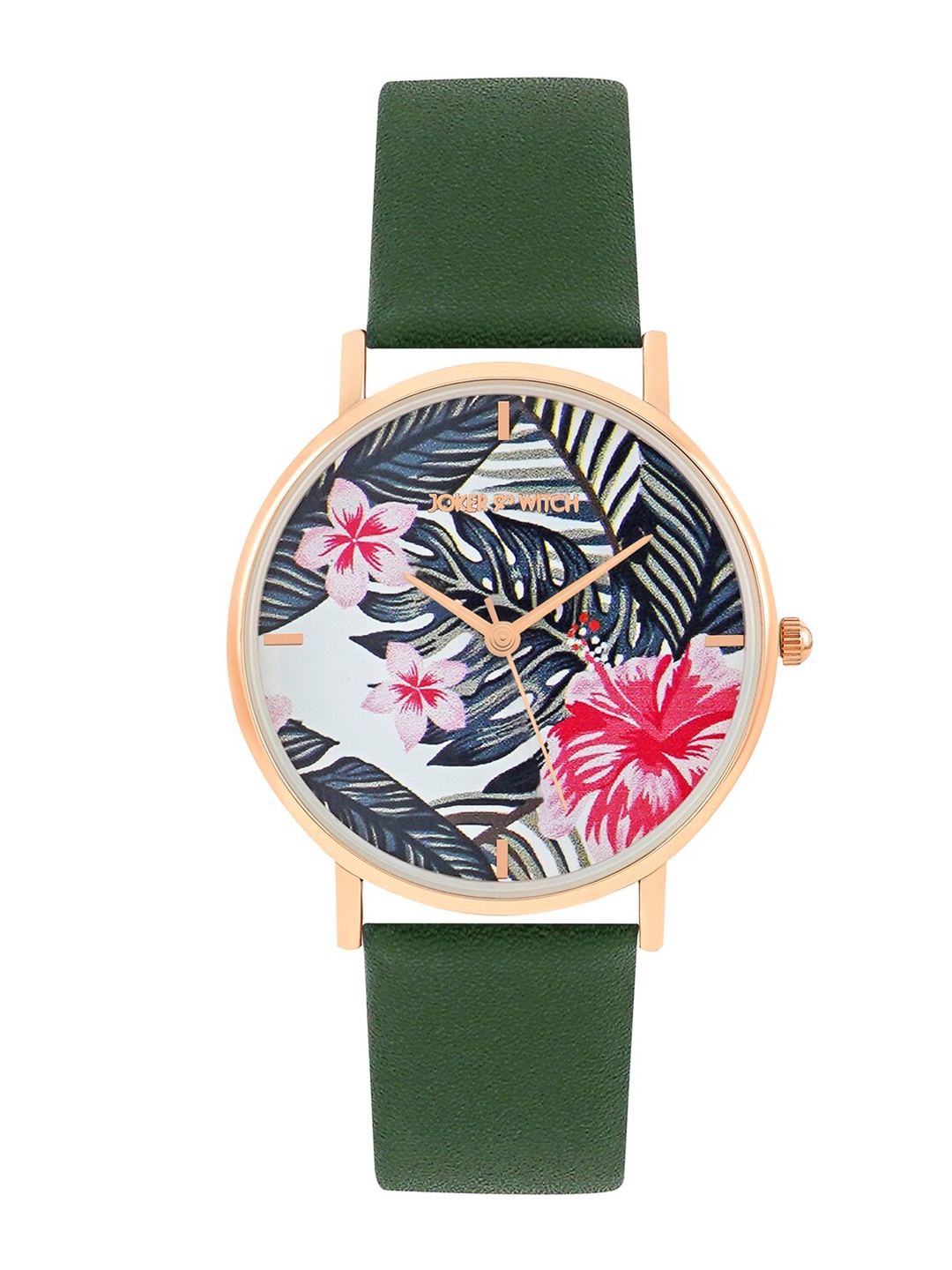 

JOKER & WITCH Women Olive Green Printed Dial & Straps Analogue Watch-AMWW590