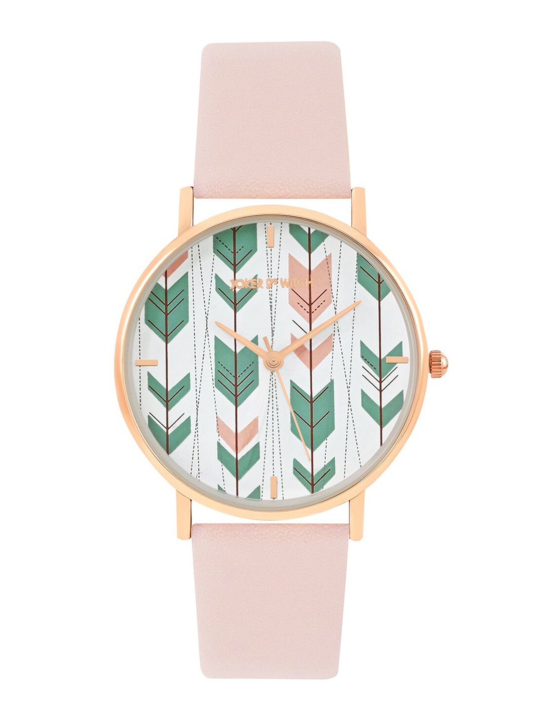 

JOKER & WITCH Women White Dial & Pink Straps Analogue Watch, Peach