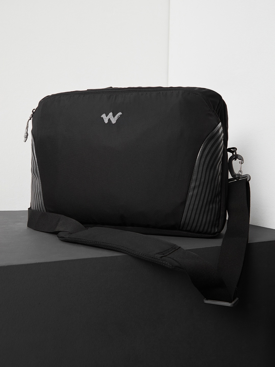 

Wildcraft Unisex Black Messenger 3 Striped Messenger Bag
