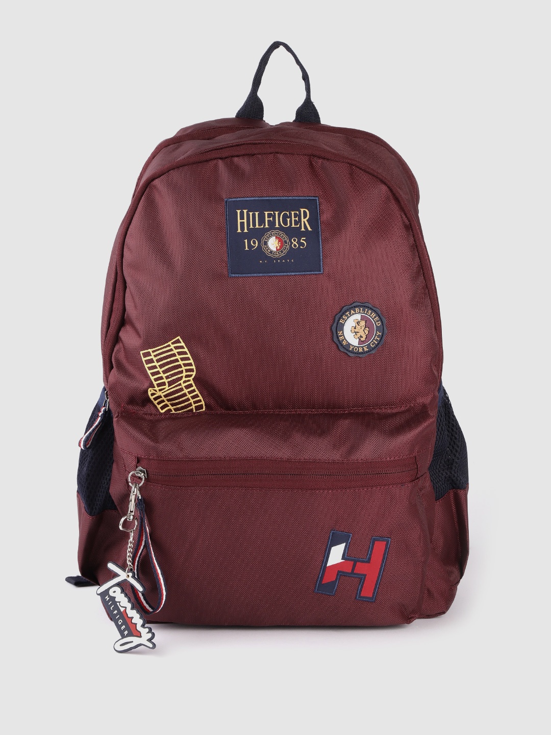

Tommy Hilfiger Unisex Brand Logo Printed Backpack, Burgundy