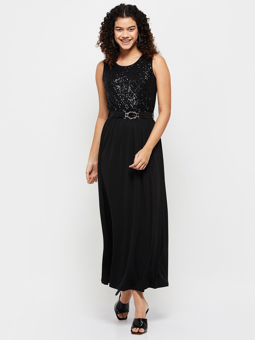 

max Black Embellished Maxi Dress