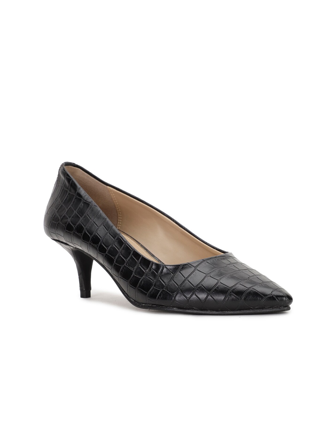 

Bata Black Textured PU Pumps