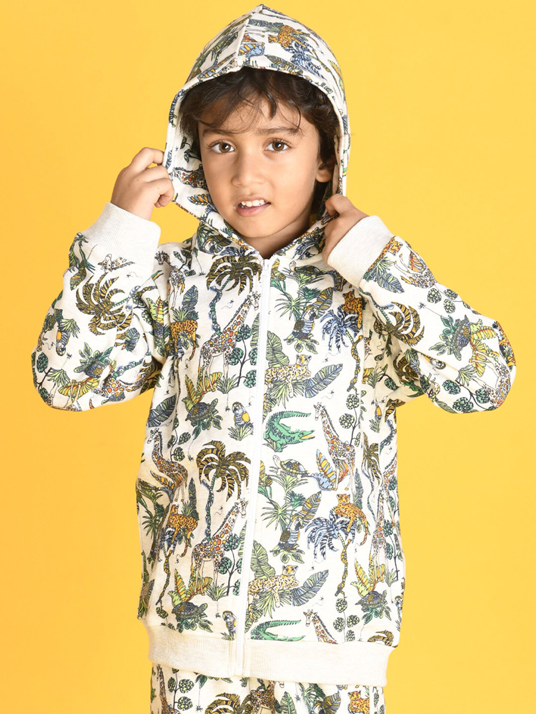 

Anthrilo Boys Grey Printed fw.2022.1 Hooded Sweatshirt