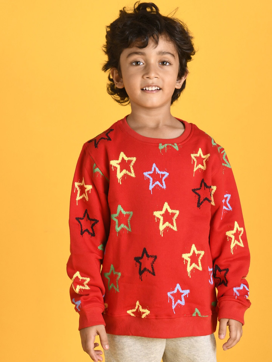 

Anthrilo Boys Red Printed Sweatshirt