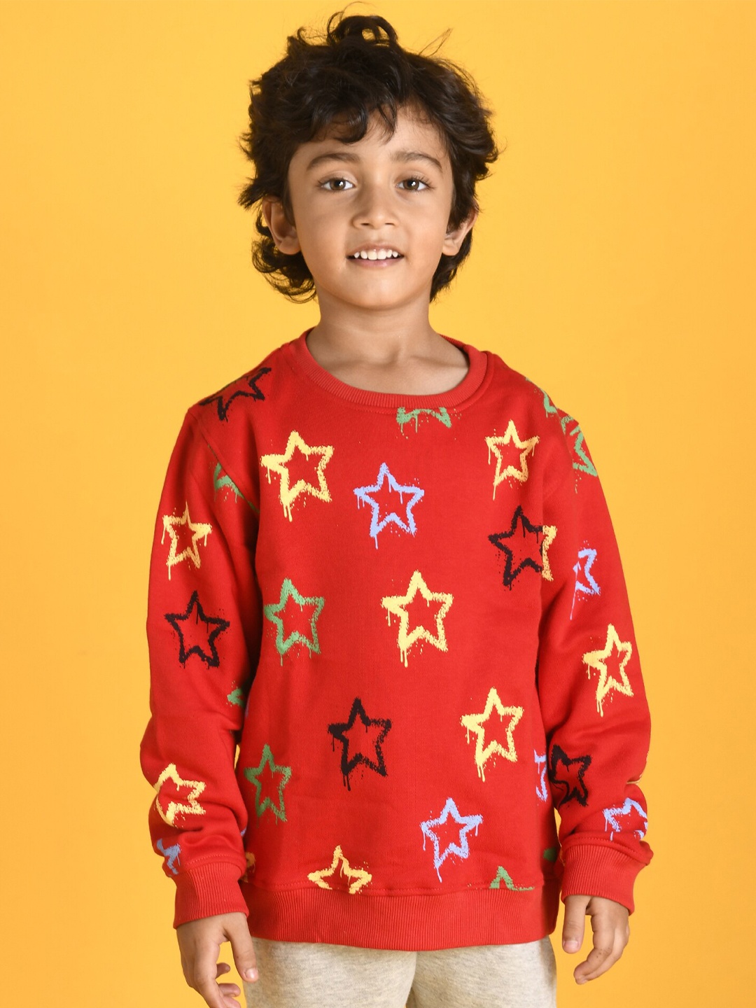 

Anthrilo Boys Red Printed Sweatshirt