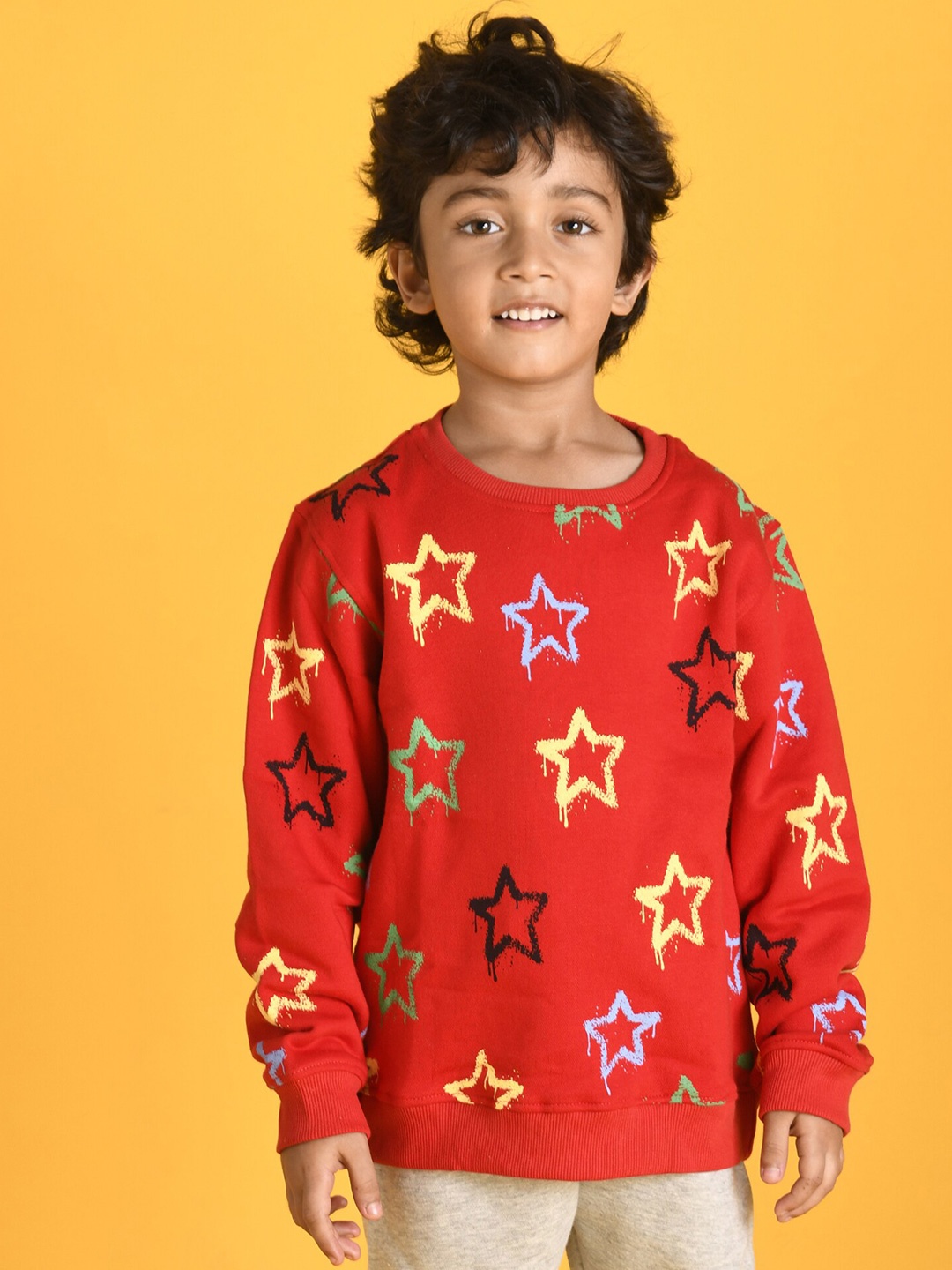 

Anthrilo Boys Red Printed Sweatshirt