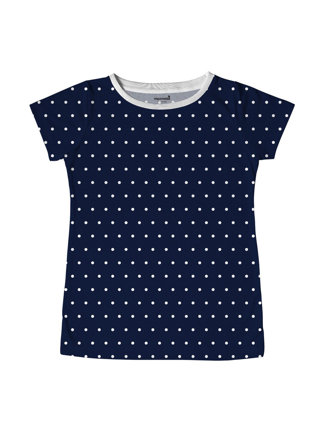 

mezmoda Girls Blue & White Printed T-shirt