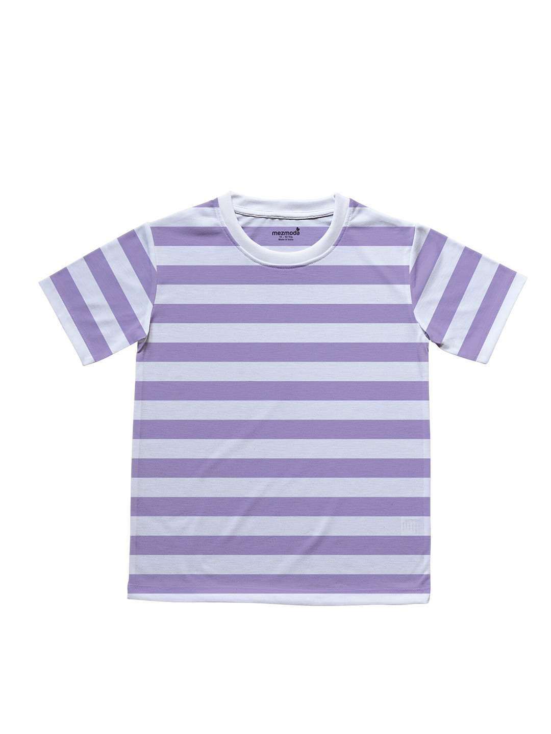 

mezmoda Girls Purple & White Striped T-shirt