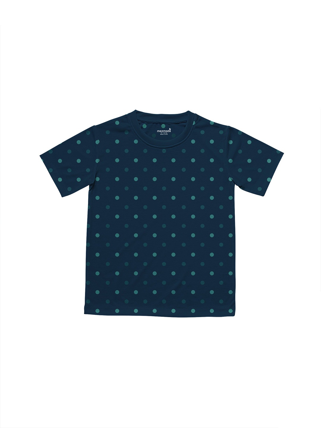 

mezmoda Girls Blue Printed Half sleeve Round Neck T-shirt