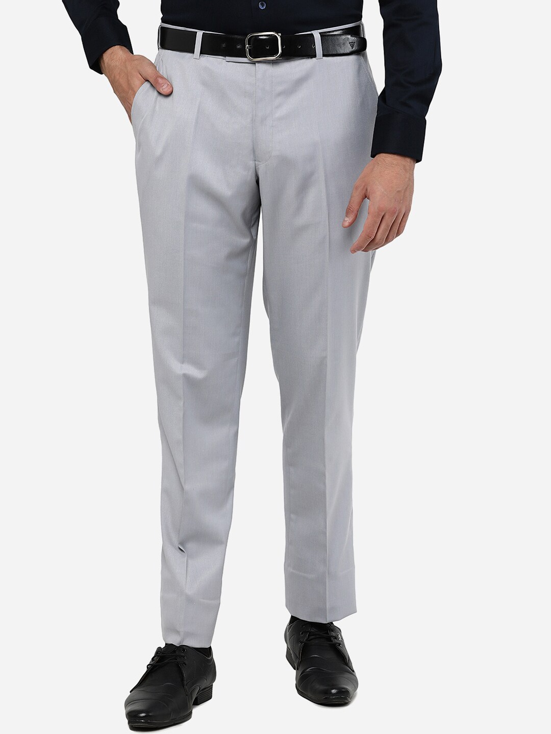 

JADE BLUE Men Grey Trousers