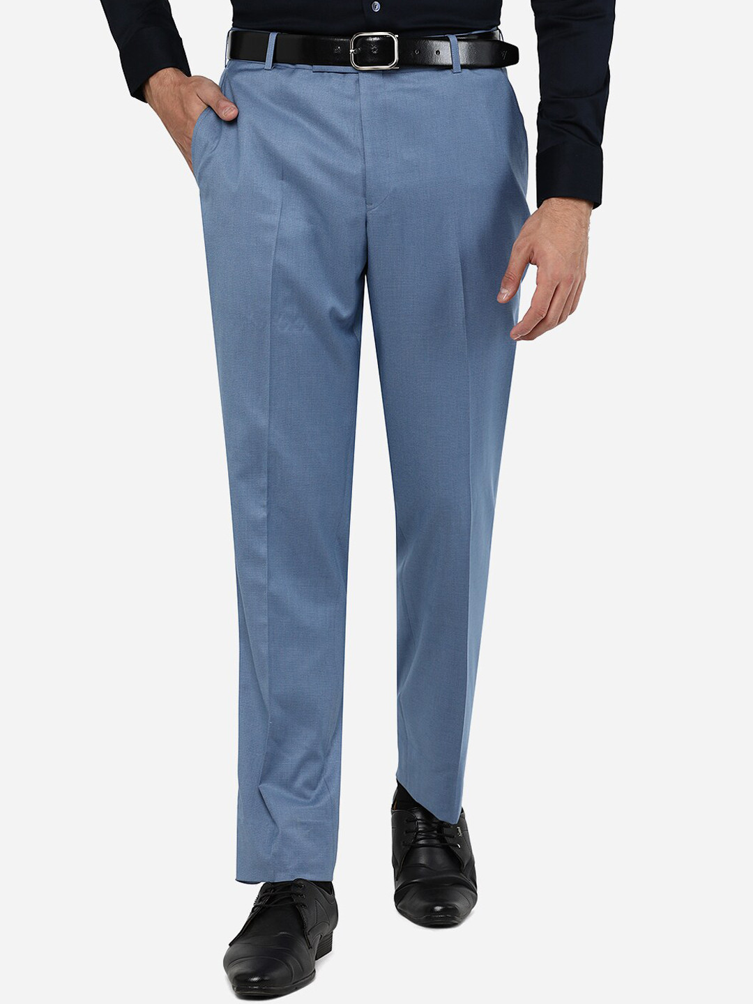 

JADE BLUE Men Blue Formal Trousers\