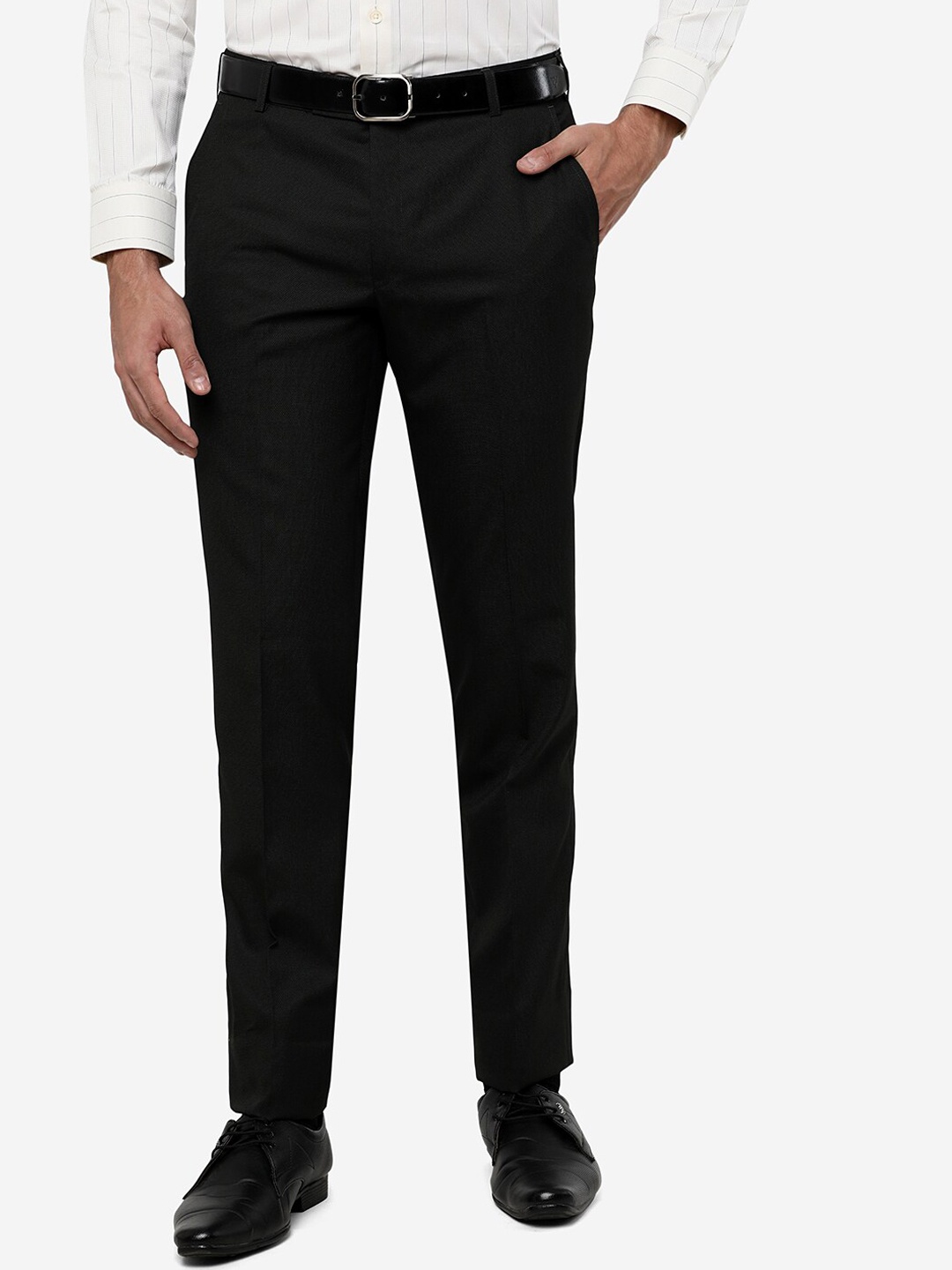 

METAL Men Black Slim Fit Formal Trousers