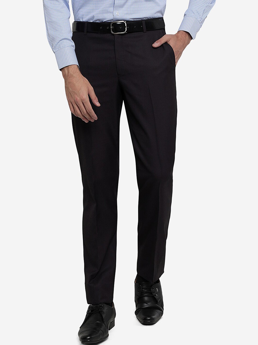

METAL Men Black Mid Rise Slim Fit Formal Trouser