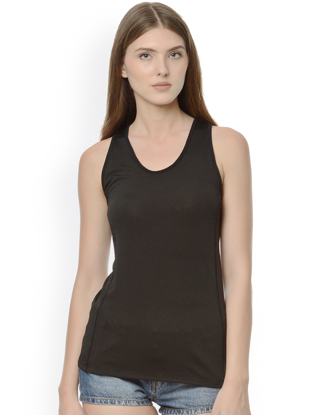 

Da Intimo Women Black Solid Tank Top