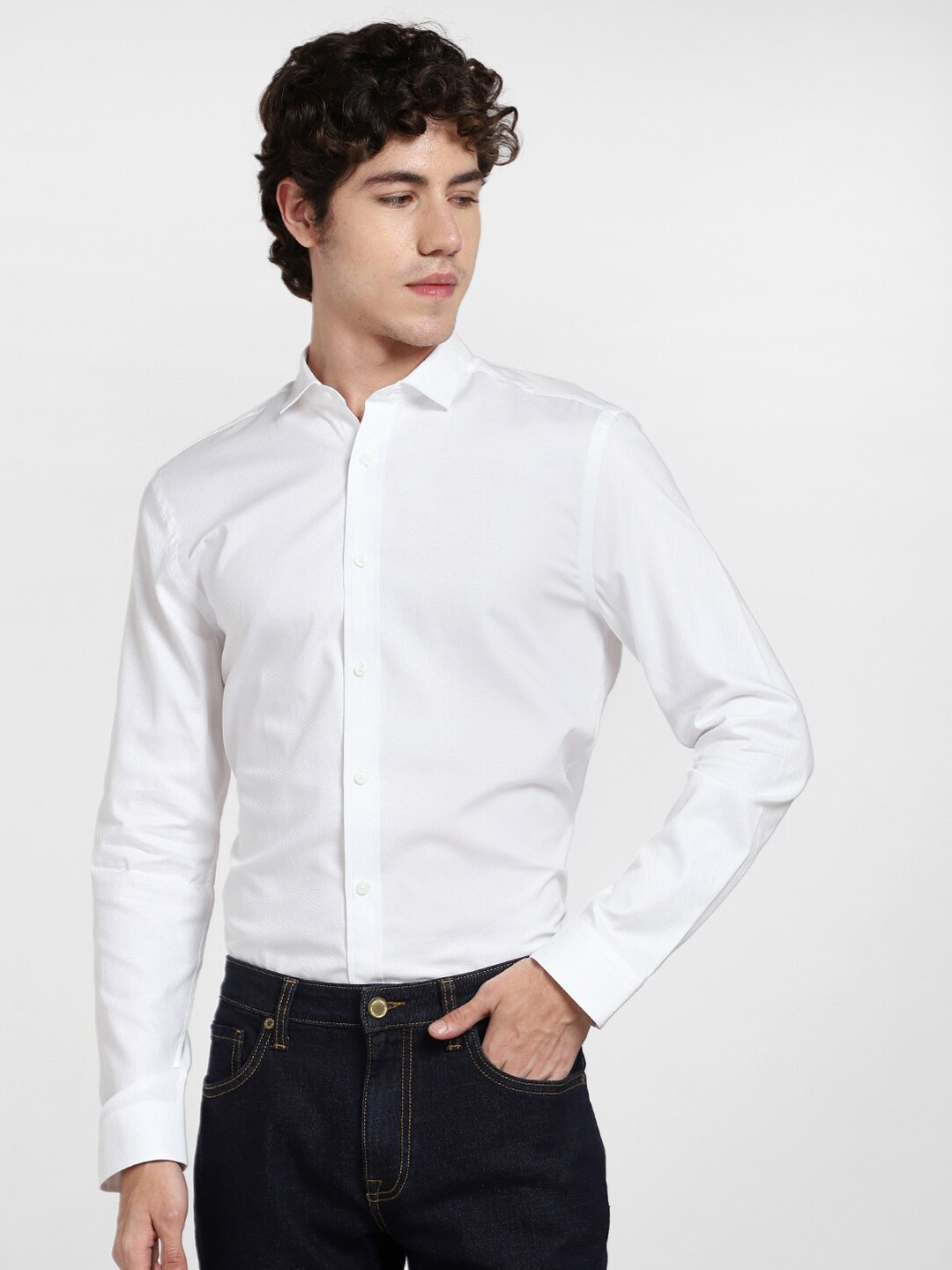 

Jack & Jones Men White Slim Fit Formal Shirt